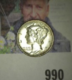 1945 P Mercury Dime, Brilliant Uncirculated.