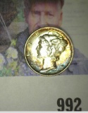 1945 S Mercury Dime, MS 66. Lovely original toning.