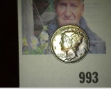 1945 Micro S Mercury Dime, MS 67 FSB. Lovely original toning.