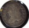 1823 U.S. Capped Bust Dime,  3 over 2, Large E's variety, Very Good.