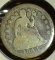 1843 Type 3, Stars obverse U.S. Seated Liberty Dime, Good/Poor.