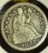 1847  Type 3, Stars obverse U.S. Seated Liberty Dime, Fine.