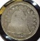 1856 Large Date Type 3, Stars obverse U.S. Seated Liberty Dime, Good.
