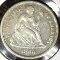 1860 P Type 5, Legend Obverse U.S. Seated Liberty Dime, EF details.
