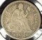1869 Type 5, Legend Obverse U.S. Seated Liberty Dime, Fine.