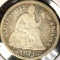 1873 Type 6, Legend obverse, Arrows at Date U.S. Seated Liberty Dime, Fine.