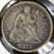1875 Type 5, Legend obverse, U.S. Seated Liberty Dime, Fine. Obverse scratches.