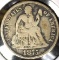 1875 CC Type 5, above bow, Legend obverse, U.S. Seated Liberty Dime, Fine.