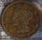 1843 U.S. Large Cent, Petite Head, small letters, VF-F.