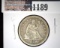 1856 Type 2, no motto U.S. Seated Liberty Quarter, VF.
