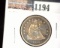1875 Type 5, with motto U.S. Seated Liberty Quarter, Very Fine.