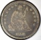 1891 Type 5, with motto U.S. Seated Liberty Quarter, Fine.
