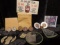1954 Silver Roosevelt Dime; (3) early Wheat Cents dating back to 1909; Pair of Encased Wheat Cents;