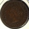 1876 H Closed D variety Canada Large Cent, VF.