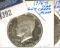 1976 S, 78 S, & 86 S clad Proof Kennedy Half Dollars.