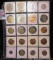 20-Pocket Plastic Page containing Various Tokens, Medals, & Wooden Nickels.