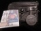1737 Great Britain Half Penny in a black Leather zipper Purse.