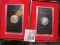 (2) 1971 S Silver Proof Eisenhower Dollars in original brown boxes.