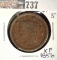 1856  N-21 Slanted Five Large Cent, Extra Fine.