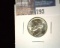 1943 WW II Silver Jefferson Nickel, BU with four steps.