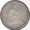 1876-S U.S.Seated Liberty Quarter, EF.