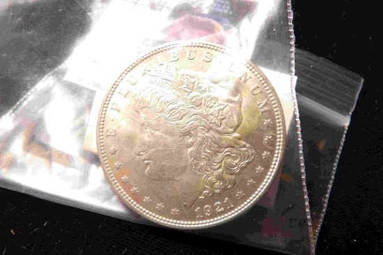 1921 P U.S. Morgan Silver Dollar, Brilliant Uncirculated.