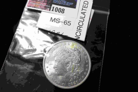 1921 P U.S. Morgan Silver Dollar, Uncirculated.
