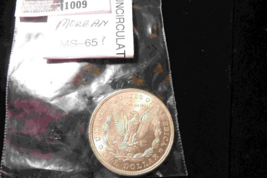 1921 P U.S. Morgan Silver Dollar, Uncirculated.