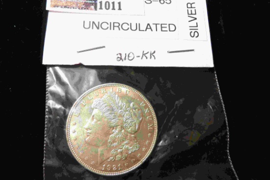 1921 P U.S. Morgan Silver Dollar, Uncirculated.