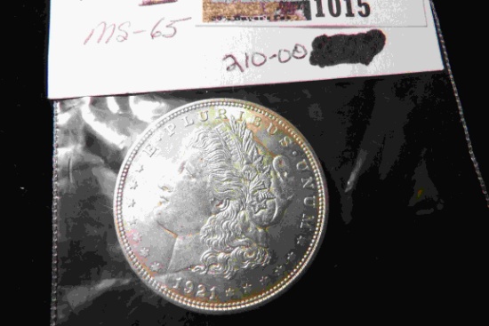 1921 Denver Mint U.S. Morgan Silver Dollar, Uncirculated.