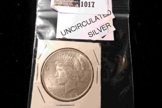 1922 P U.S. Silver Peace Dollar. Uncirculated.