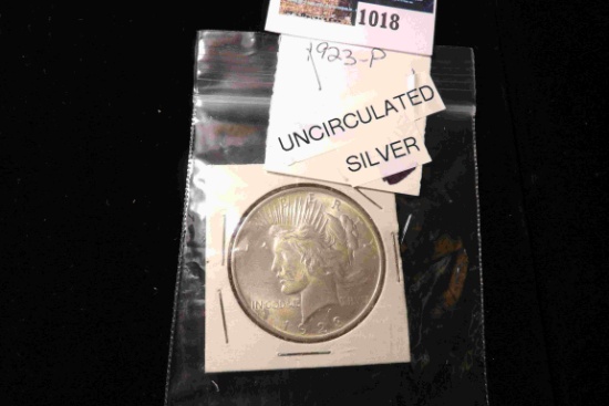 1923 P U.S. Silver Peace Dollar. Brilliant Uncirculated.