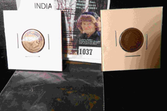 1859 & 1863 Indian Head Cents, Good.