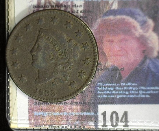 1833 U.S. Large Cent, Fine.