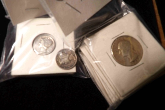 (12) Silver Mercury Dimes dating 1934-43.