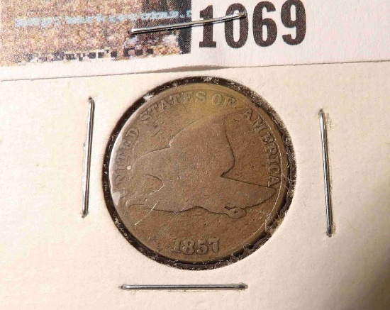 1857 U.S. Flying Eagle Cent, Good.