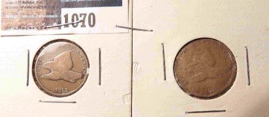 (2) 1858 U.S. Flying Eagle Cent, Good & other is damaged.