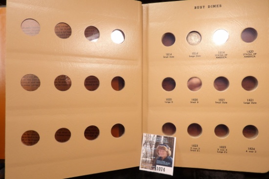 World Coin Library No. 6121 Dansco Corp. Album for Bust Dimes 1796-1837 with one remaining Bust Dime
