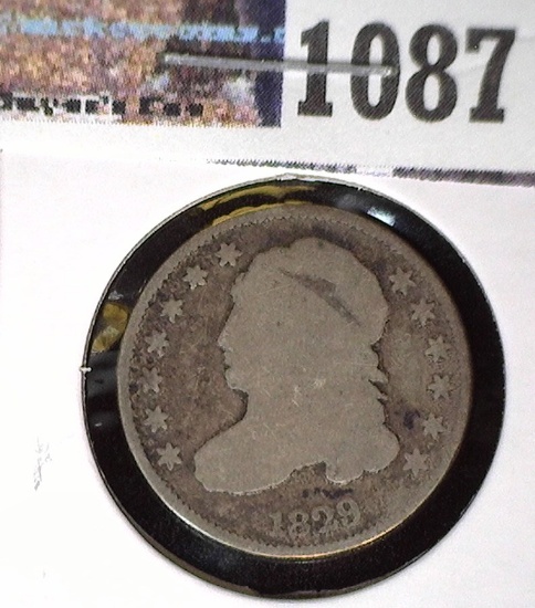 1829  U.S. Capped Bust Dime, Large variety, G/AG.