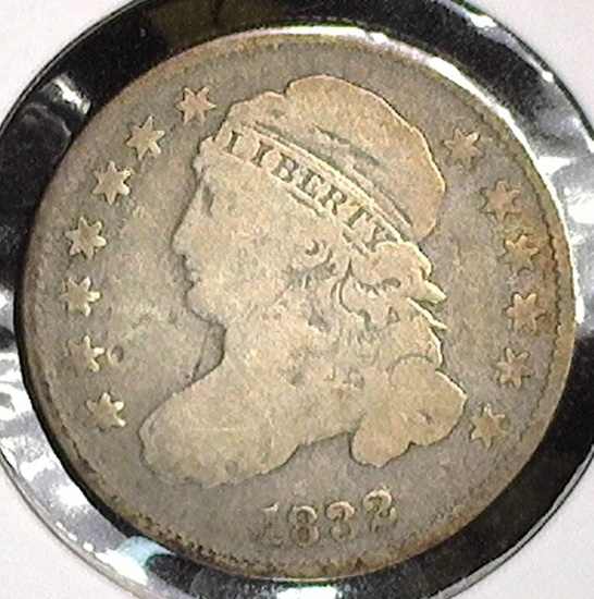 1832 U.S. Capped Bust Dime, Full Liberty. Fine,
