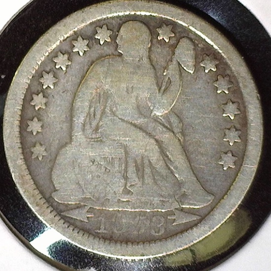 1853 O Arrows at Date, Star obverse U.S. Seated Liberty Dime, VG.