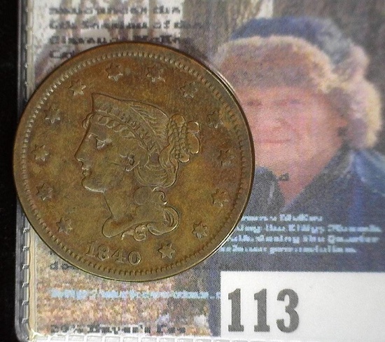 1840 Small date U.S. Large Cent, Fine.
