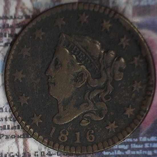 1816 U.S. Large Cent, Fine.