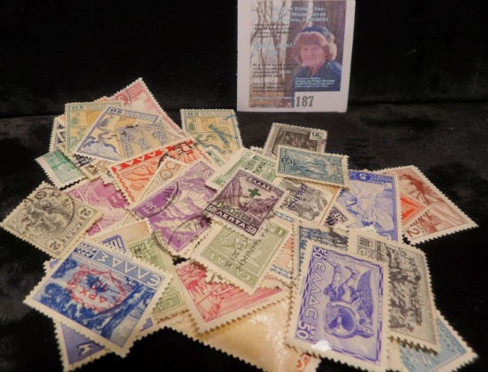 Large accumulation of Greece Postage Stamps. A large variety.