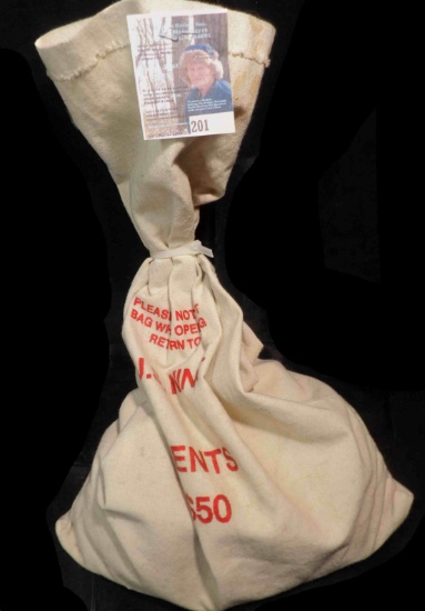 (1365+-) Wheat Cents in a U.S. Mint Canvas Cent Bag.