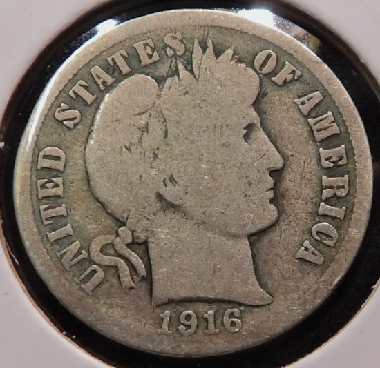 1916 P Barber Dime, Good.