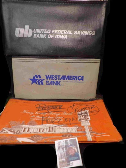 (3)  Zipper Bank Bags: "Henry County Savings Bank Mount Pleasant, Iowa 52641 A 'Bank of Iowa' Bank"