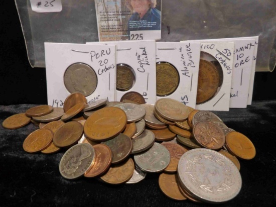 Grab Bag of foreign coins, about a pound of various countries