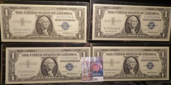 (4) High grade Series 1957 $1 Silver Certificates in plastIc sleeves.