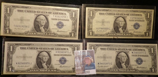 (4) High grade Series 1935 F $1 Silver Certificates in plastIc sleeves.